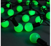 Гирлянда-нить Luazon DCR, IP44, шарики большие d 2.5 см, 10 м, Н.Т. LED-100-220V, 8 режимов, зеленый 185541