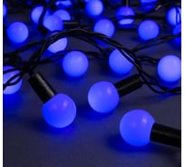 Гирлянда-нить Luazon DCR, IP44, шарики большие d 2.5 см, 10 м, Н.Т. LED-100-220V, 8 режимов, синий 185540