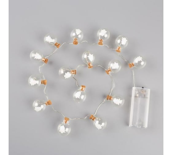 Гирлянда-нить Luazon DCR, 1.6 м, елочные шары 2 см, IP20, Н.С., LED-15, ААх2, мультиколор 5864409
