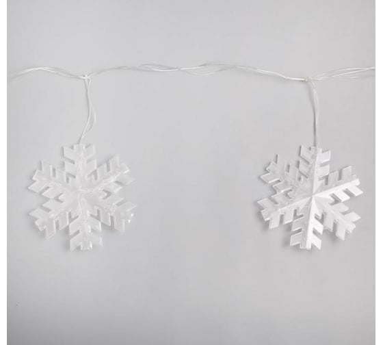 Гирлянда-нить Luazon DCR, 2 м, снежинка матовая 16х16 см, IP20, Н.С, LED-36-220V, мультиколор 5148895