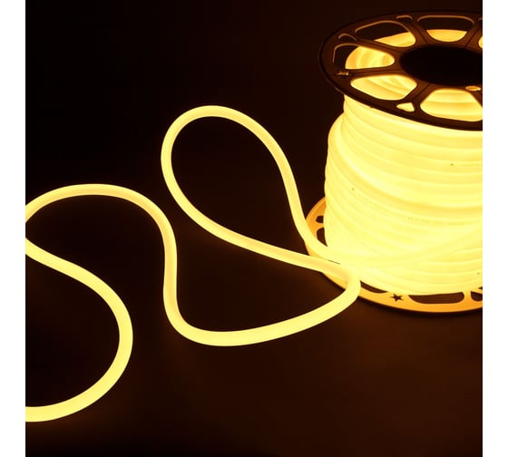 Светодиодная лента Elektrostandard LS003 220V Гибкий неон 9.6W 144Led 2835 IP67 16mm 3300K круглый теплый белый 50м a052998