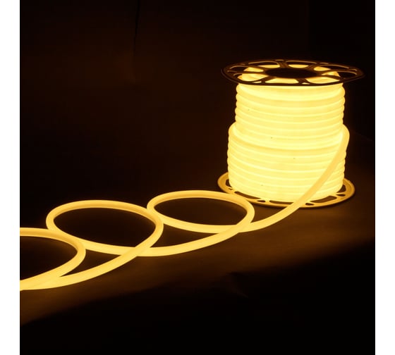 Светодиодная лента Elektrostandard LS003 220V Гибкий неон 9.6W 144Led 2835 IP67 16mm 3300K круглый теплый белый 50м a052998