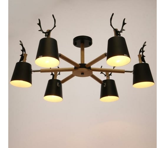 Люстра BayerLux 1073/6 BK E27 60Вт черный 85х85х50 см 5202363