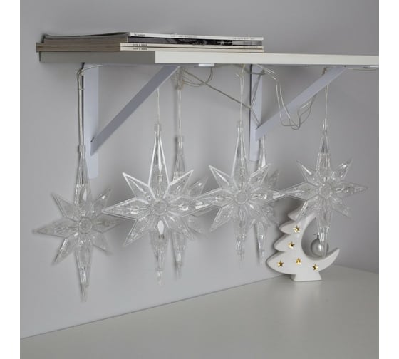 Гирлянда-нить Luazon DCR, 2 м, полярная звезда 27х19.5 см, IP20, Н.С, LED-30-220V, мультиколор 5148894