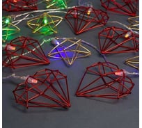 Гирлянда-нить Luazon DCR, 4 м, звезда и сердце, IP20, Н.С., LED-20-220V, 8 режимов, мультиколор 3590751