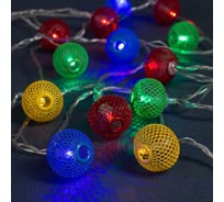Гирлянда-нить Luazon DCR, 4 м, шарик сетка 3 см, IP20, Н.С., LED-20-220V, 8 режимов, мультиколор 2388676