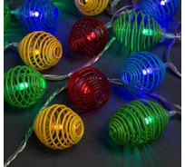 Гирлянда-нить Luazon DCR, 4 м, пружинка шарик 3 см, IP20, Н.С., LED-20-220V, 8 режимов, мультиколор 2388704