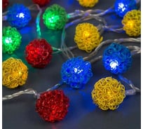 Гирлянда-нить Luazon DCR, 4 м, шарик Проволока 2.5 см, IP20, Н.С., LED-20-220V, 8 режимов, мультиколор 2388664