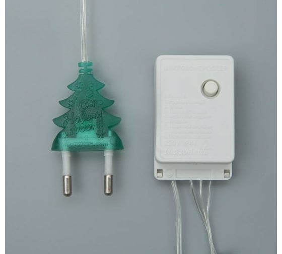 Гирлянда-нить Luazon DCR, 4 м, елка зеленая 6.5х5.5 см, IP20, Н.С., LED-20-220V, 8 режимов, мультиколор 2388690