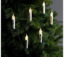 Гирлянда-нить Luazon DCR, 10 м, свечи на прищепке, IP20, 50 LED-220V, провод зеленый 3612378