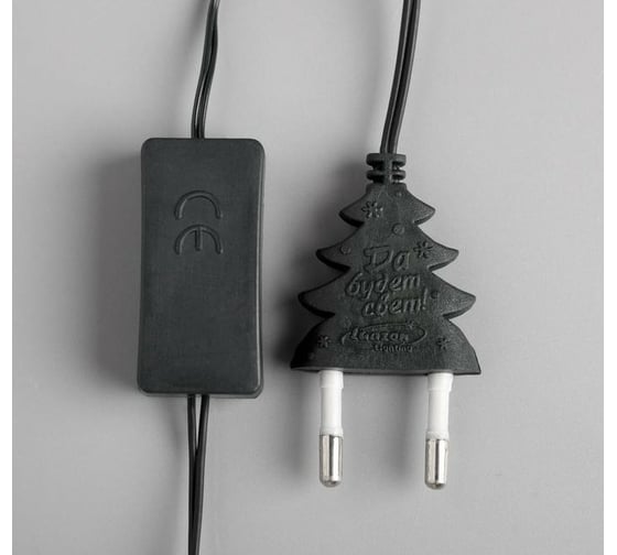 Гирлянда-нить Luazon DCR, 10 м, свечи на прищепке, IP20, 50 LED-220V, провод зеленый 3612378