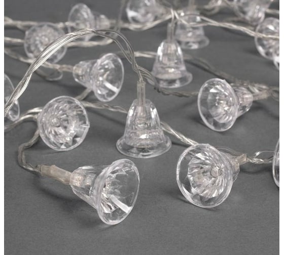 Гирлянда-нить Luazon DCR, 5 м, колокольчики, IP20, Н.С. LED-20-220V, мигание, мультиколор 541537