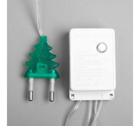 Гирлянда-нить Luazon DCR, 5 м, ежики синие, IP20, Н.С., LED-30-220V, 8 режимов, синий 3590694