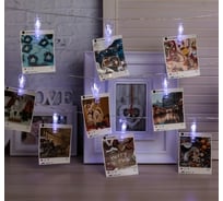 Гирлянда-нить Luazon DCR, 4.5 м, прищепки, IP20, Н.С., LED-20-220V, фиксинг, белый 4445720