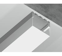 Алюминиевый профиль накладной/подвесной AMBRELLA LIGHT Profile System серебро 2000*45*42, 2 заглушки, 4 крепления в комплекте (для ленты до 33,4мм) GP3070AL