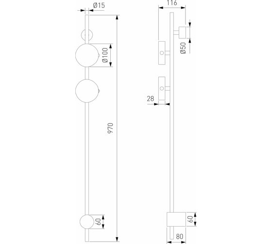 Cветильник настенный светодиодный Elektrostandard Illume 4000K 40154/LED латунь a070999