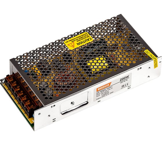 Блок питания MAKSILED 12В, 200Вт, IP20, 16.6А, 199х98х42мм, MLPS-NW-200-12 1