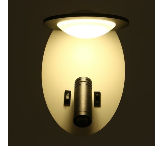 Бра BayerLux 85106/2 LED 5+3Вт 4000К USB белый-черный 13х15х20 см 4902011