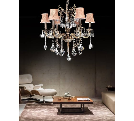 Хрустальная подвесная люстра Lumina Deco Lussinare LDP 9236-6