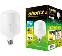 Светодиодная лампа Sholtz 36Вт 220В T100 E27 4200К пластик LEB3189