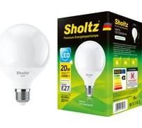 Светодиодная лампа Sholtz 20Вт 220В G95 E27 4200К пластик 142мм LEG3208