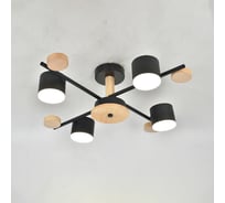 Люстра под лампу General Lighting Systems Венто GCHL-4GX53-M черная, дерево 662211