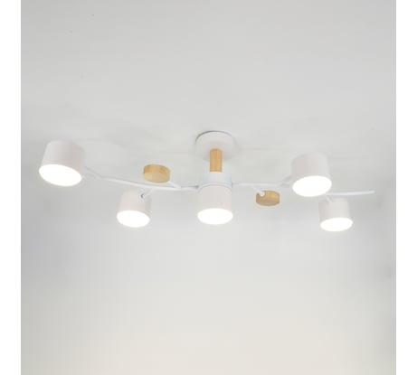 Люстра под лампу General Lighting Systems Венто GCHL-5GX53-M белая, дерево 662214
