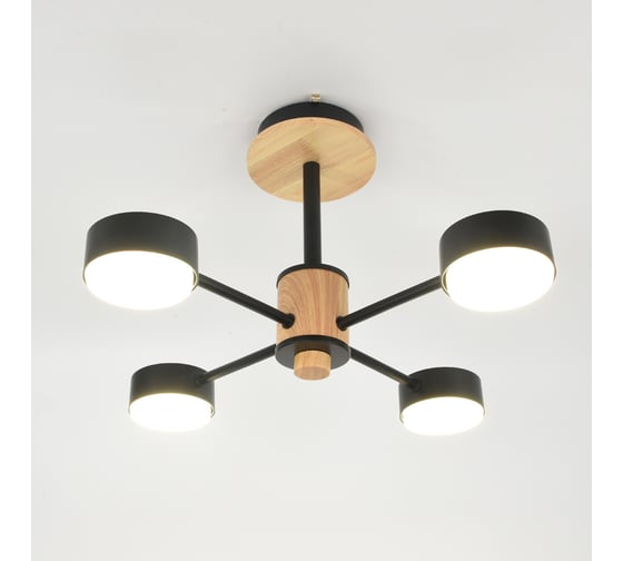 Люстра под лампу General Lighting Systems Элизиум GCHL-4GX53-M черная, дерево 662330 1