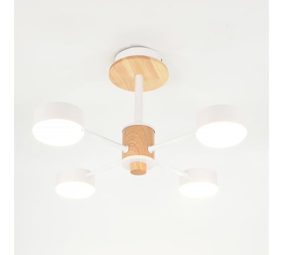 Люстра под лампу General Lighting Systems Элизиум GCHL-4GX53-M белая, дерево 662331 1