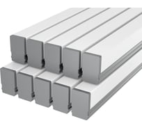 Комплект профиля Ledcraft LC-LP0616M1716-1x10Silver 10 шт серебро (1м профиль+1м рассеиватель+2 заглушки+2 крепежа) 1616140649
