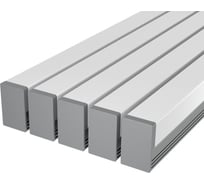 Комплект профиля Ledcraft LC-LP1216M1716-1x5Silver 5 шт серебро (1м профиль+1м рассеиватель+2 заглушки+2 крепежа) 1616140498