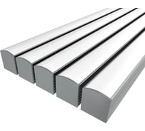 Комплект профиля Ledcraft LC-LP1616M16-1x5Silver 5 шт серебро (1м профиль+1м рассеиватель+2 заглушки+2 крепежа) 1616140493