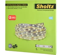 Светодиодная лента Sholtz 7,2Вт/м 12В 3000К IP65 5м пластик LSO5244