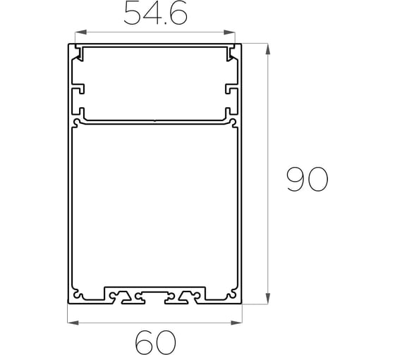 Комплект профиля Ledcraft LC-LP9060M55-1x3Silver 3 шт серебро (1м профиль+1м рассеиватель+2 заглушки+комплект шурупов) 1616140296