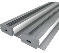 Комплект профиля Ledcraft LC-LPN4916M16-1x2Silver 2 шт серебро (1м профиль+1м рассеиватель 2шт+2 заглушки+2 крепежа) 1616140101