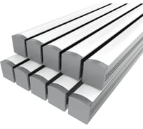 Комплект профиля Ledcraft LC-LPS1716M16-1x10Silver 10 шт серебро (1м профиль+1м рассеиватель+2 заглушки+2 крепежа) 1616140663