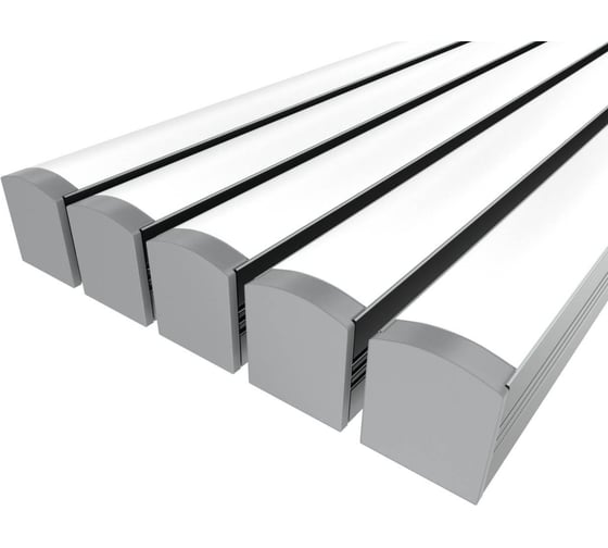 Комплект профиля Ledcraft LC-LPS1716M16-1x5Silver 5 шт серебро (1м профиль+1м рассеиватель+2 заглушки+2 крепежа) 1616140505