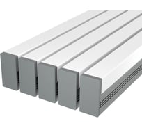 Комплект профиля Ledcraft LC-LPS1716M1716-1x5Silver 5 шт серебро (1м профиль+1м рассеиватель+2 заглушки+2 крепежа) 1616140506