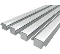 Комплект профиля Ledcraft LC-LPSH2564M36-1x4Silver 4 шт серебро (1м профиль+1м рассеиватель+2 заглушки+комплект шурупов) 1616140462