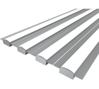 Комплект профиля Ledcraft LC-LPSH1258M28-1x4Silver 4 шт серебро (1м профиль+1м рассеиватель+2 заглушки+комплект шурупов) 1616140461