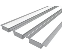 Комплект профиля Ledcraft LC-LPSH2080M44-1x3Silver 3 шт серебро (1м профиль+1м рассеиватель+2 заглушки+комплект шурупов) 1616140308