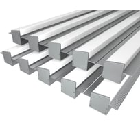 Комплект профиля Ledcraft LC-LPSH2564M36T-1x10Silver 10 шт серебро (1м профиль+1м рассеиватель+2 заглушки+комплект шурупов) 1616140779