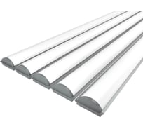 Комплект профиля Ledcraft LC-LPV0740M36R-1x5Silver 5 шт серебро (1м профиль+1м рассеиватель+2 заглушки) 1616140565
