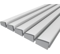 Комплект профиля Ledcraft LC-LPV0740M36T-1x5Silver 5 шт серебро (1м профиль+1м рассеиватель+2 заглушки) 1616140564