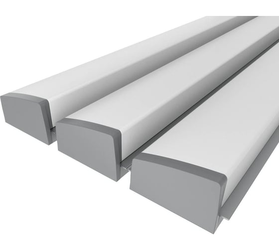 Комплект профиля Ledcraft LC-LPV0740M36T-1x3Silver 3 шт серебро (1м профиль+1м рассеиватель+2 заглушки) 1616140248