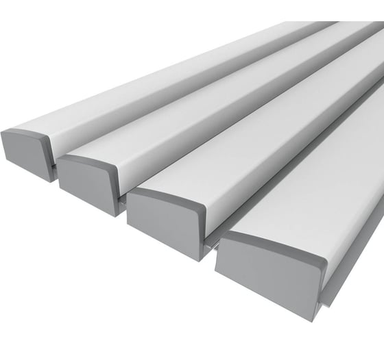 Комплект профиля Ledcraft LC-LPV0740M36T-1x4Silver 4 шт серебро (1м профиль+1м рассеиватель+2 заглушки) 1616140406
