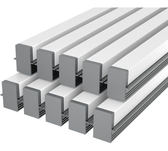 Комплект профиля Ledcraft LC-LPV1222M1716-1x10Silver 10 шт серебро (1м профиль+1м рассеиватель+2 заглушки) 1616140659