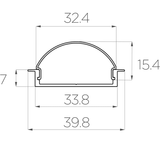 Комплект профиля Ledcraft LC-LPV0740M36R-1x3Silver 3 шт серебро (1м профиль+1м рассеиватель+2 заглушки) 1616140249