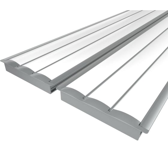 Комплект профиля Ledcraft LC-LPV0956M16-1x2Silver 2 шт серебро (1м профиль+1м рассеиватель 3шт+2 заглушки) 1616140106