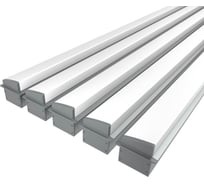 Комплект профиля Ledcraft LC-LPV2544M36T-1x5Silver 5 шт серебро (1м профиль+1м рассеиватель+2 заглушки+комплект шурупов) 1616140561